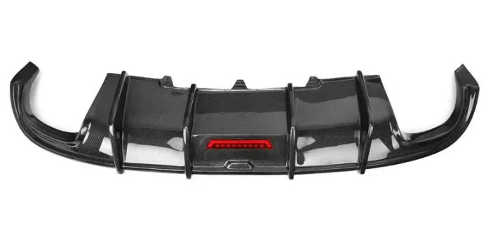 Audi B8 A4 S-Line carbon fiber diffuser rear view installation