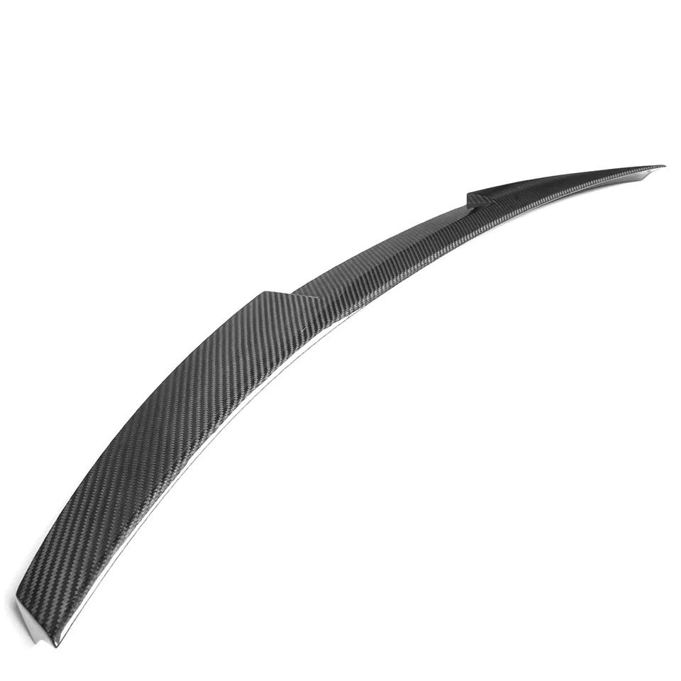 Close-up of high-quality carbon fiber weave on Audi S6 spoiler