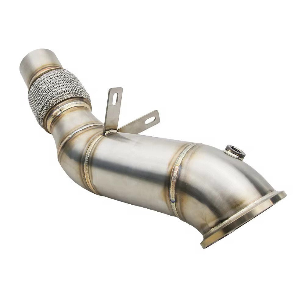 High-flow BMW B48 downpipe with 304 stainless steel construction