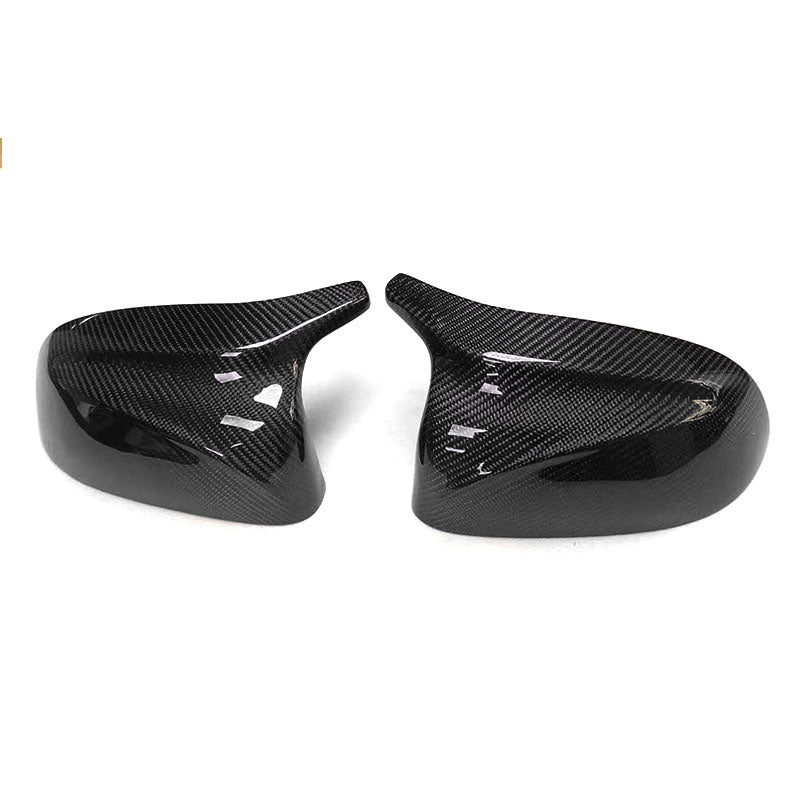 BMW G05 X5 mirror caps M style carbon fiber gloss front view