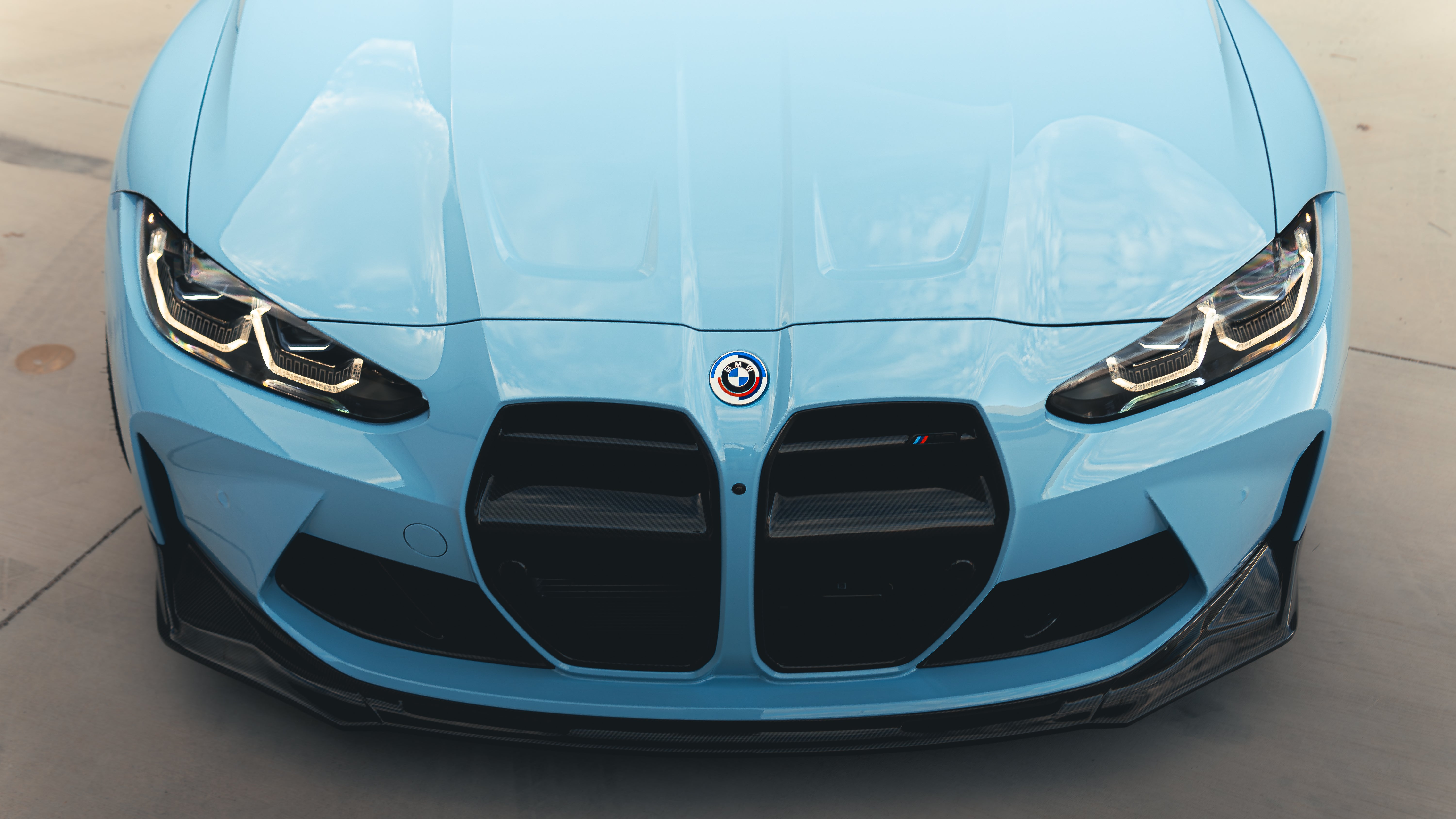 V style carbon fiber front lip BMW G80 M3