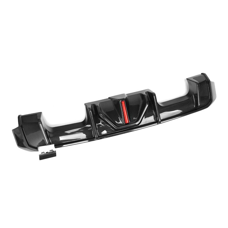 AK Style carbon fiber rear diffuser installed on BMW M3 G80