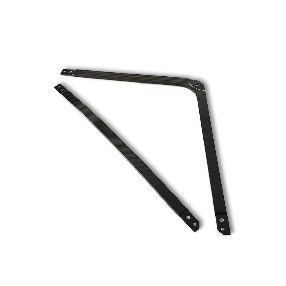 Close-up of BMW G80 M3 carbon fiber strut brace