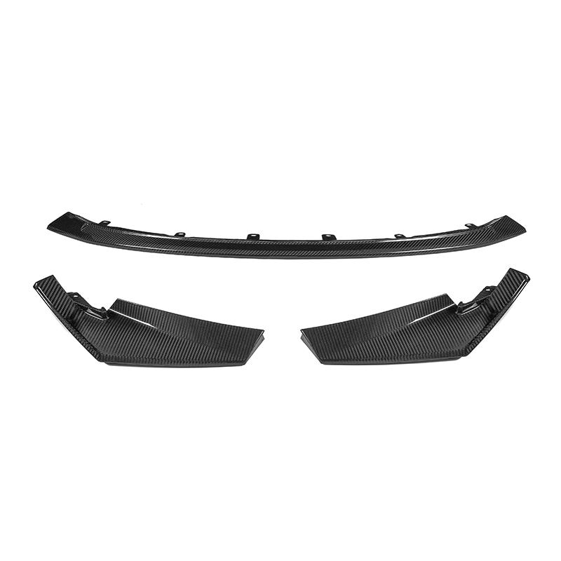 BMW G80 M3 front lip CSL style carbon fiber installed front view