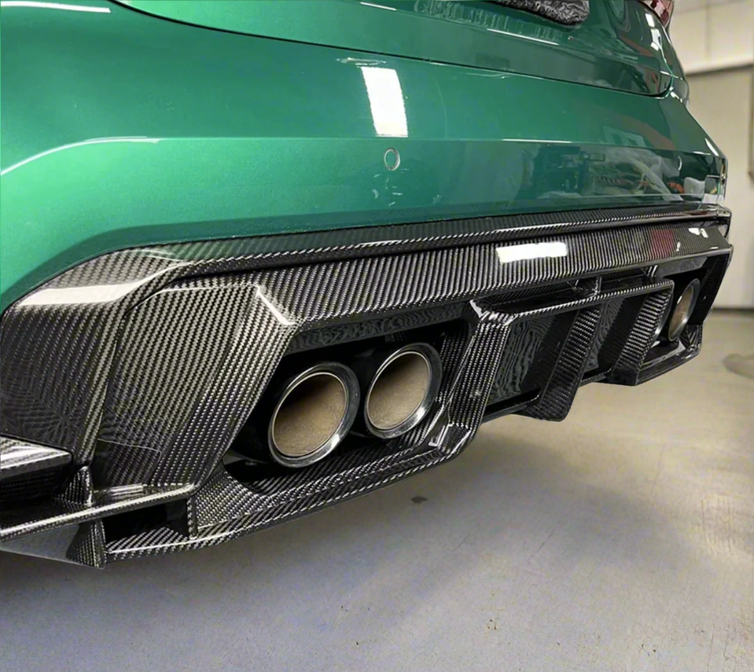 BMW G80 M3 PSM Style Carbon Fiber Rear Diffuser for improved aerodynamics