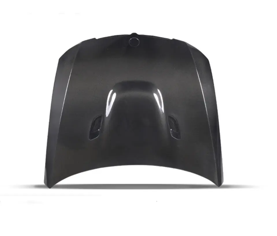 E9X BMW 3 Series carbon fiber hood front view M3 style