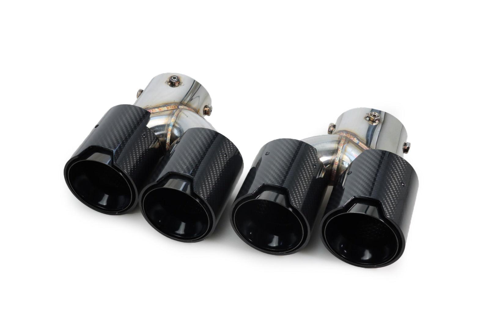 BMW G20 3 Series MP Style Exhaust Tips - Carbon Fiber Quad Design