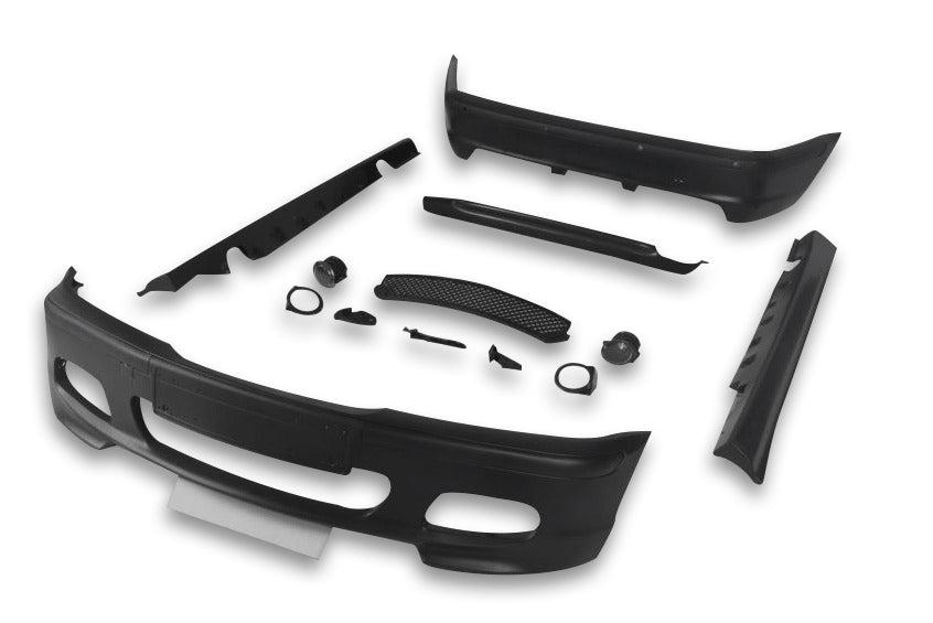 Front view of the Polypropylene Body Kit for BMW E46 M3, featuring precision-engineered bumper design.