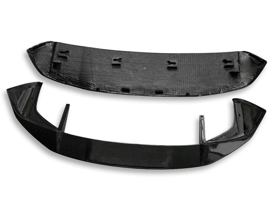 Close-up of BMW X3M rear spoiler premium carbon fiber