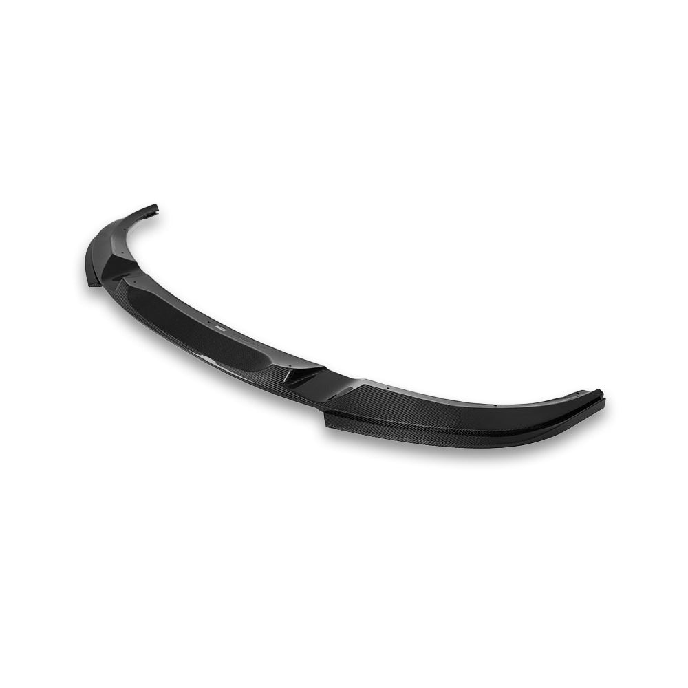 Close-up of carbon fiber BMW G26 4 Series front lip