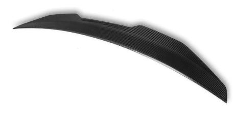 “Installed Audi A4 B8.5 carbon fiber trunk lip spoiler rear view”