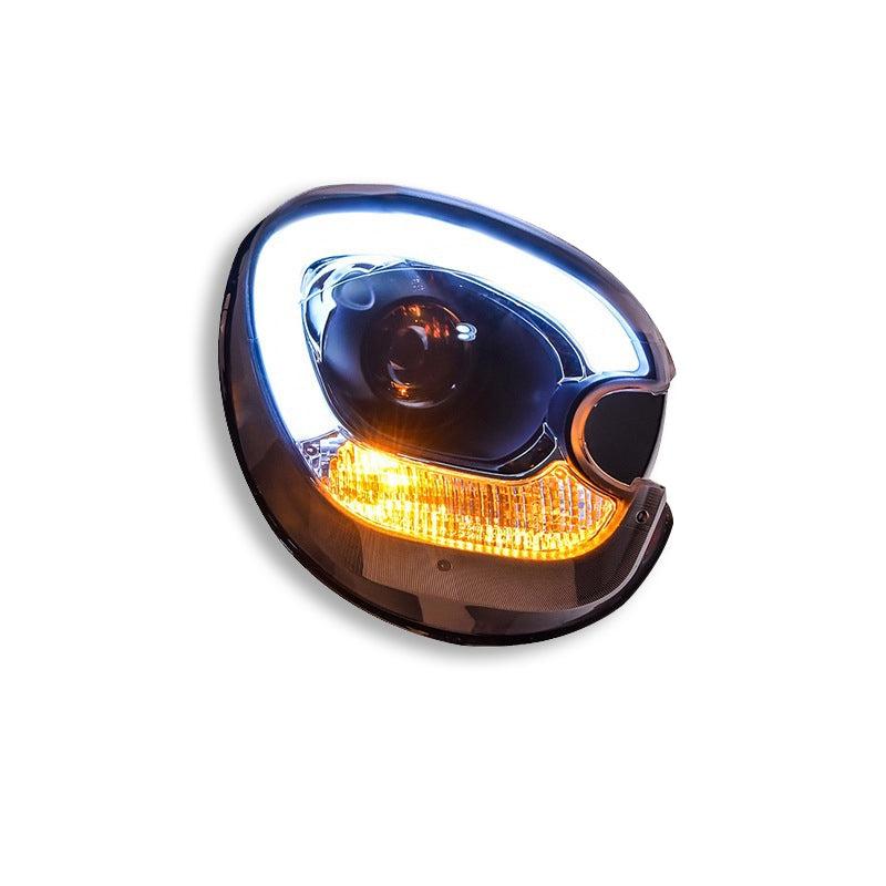 Side view of MINI Cooper R60 LED headlights seamless fit