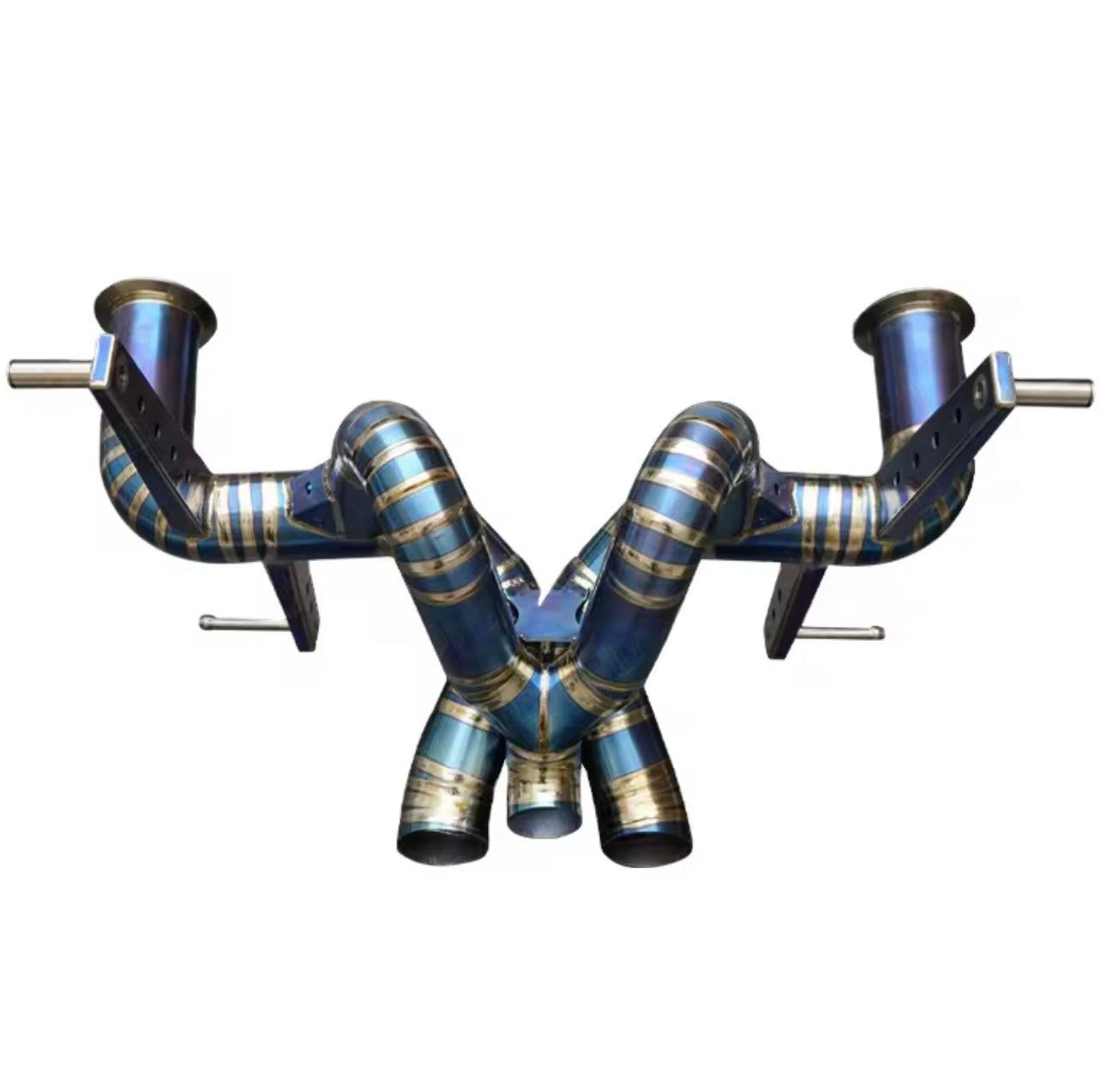 Lamborghini Aventador S exhaust titanium straight pipe installed