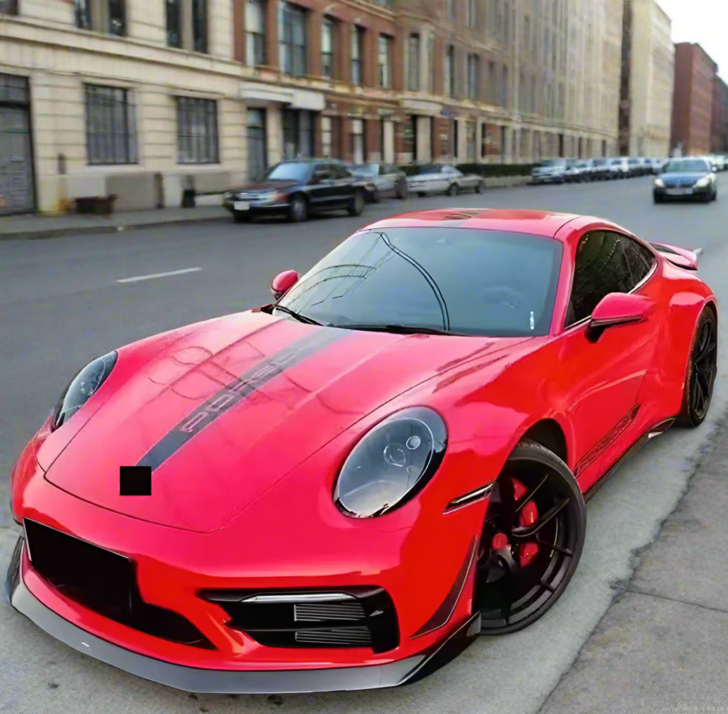 2019-2023 Porsche 911 992 Carrera Carbon Fiber Aero Kit Front Lip and Side Skirt Extensions