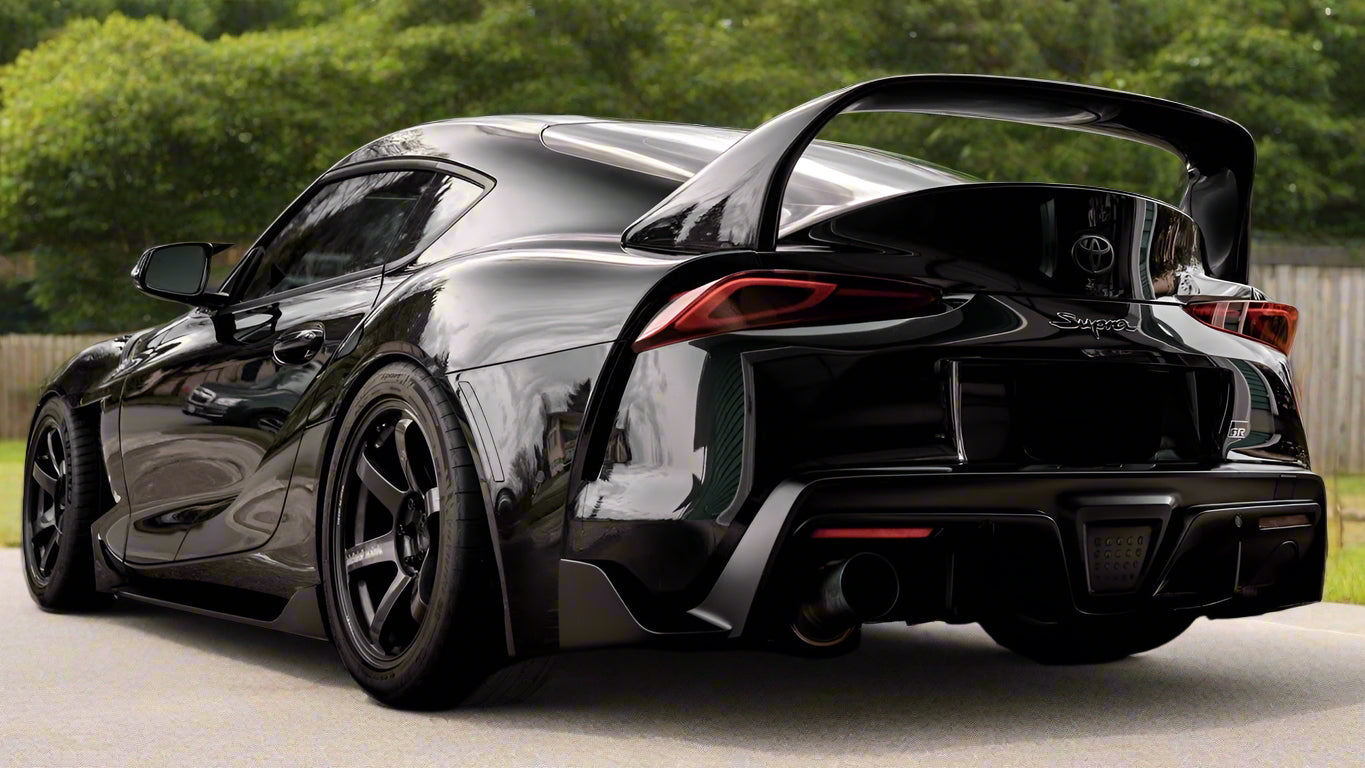 Toyota Supra MK5 rear spoiler showing aerodynamic design
