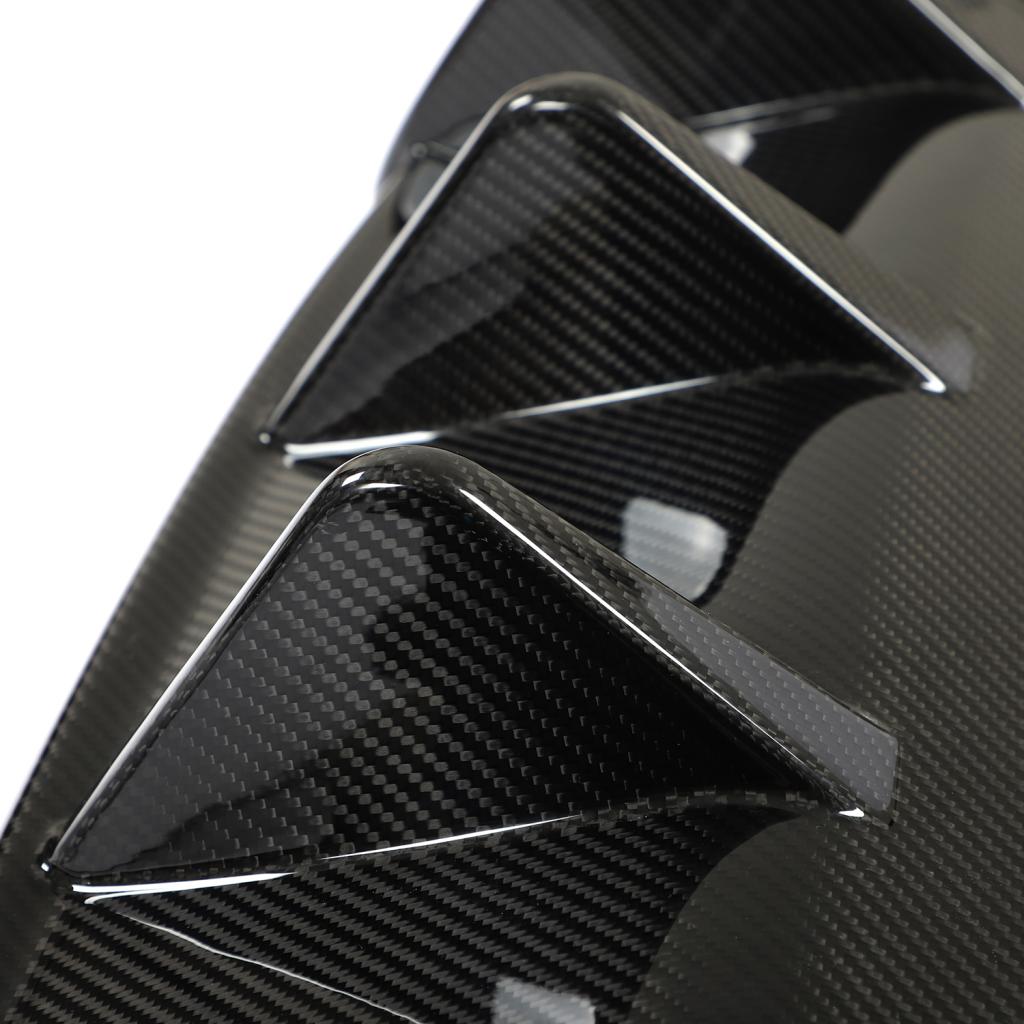 Sporty carbon fiber rear diffuser enhancing Audi A4 S Line styling