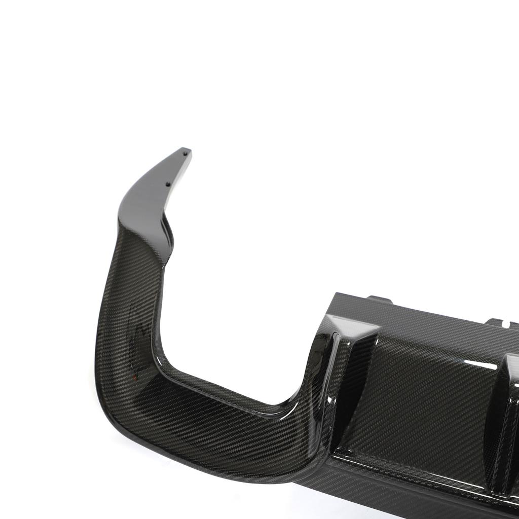 Side angle of Audi S4 showing carbon fiber rear diffuser design