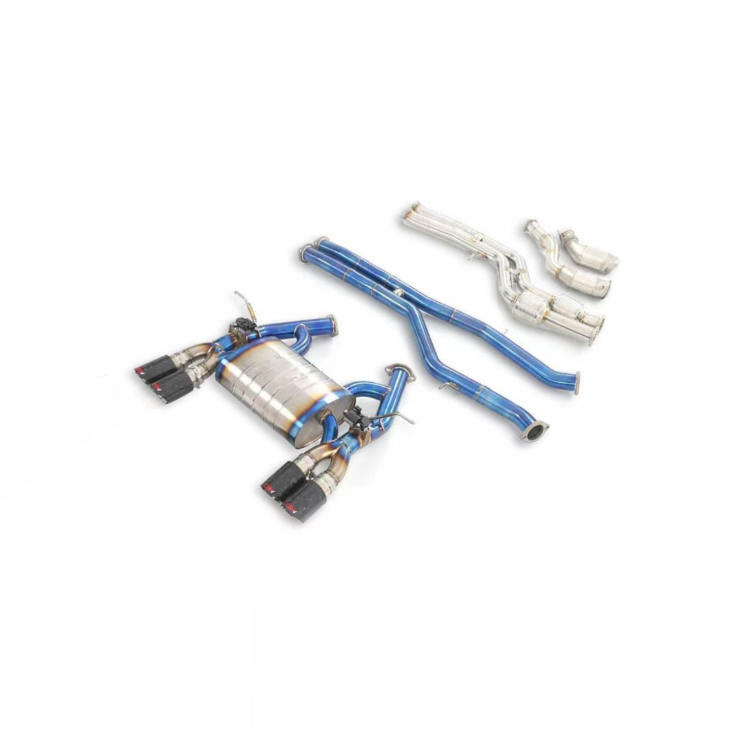 Mandrel-bent titanium exhaust piping for BMW M3 M4 S55 engine