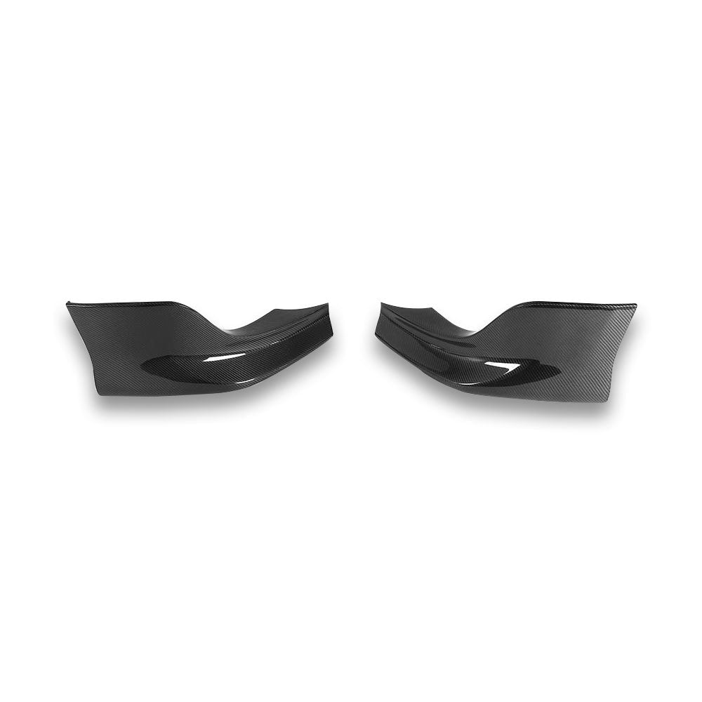Premium carbon fiber weave detail for BMW E60 front lower splitters