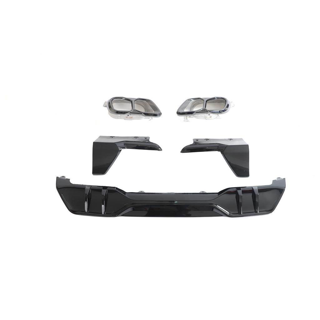 BMW G05 X5 LCI Rear Diffuser with Exhaust Tips – ABS Gloss Black for ...