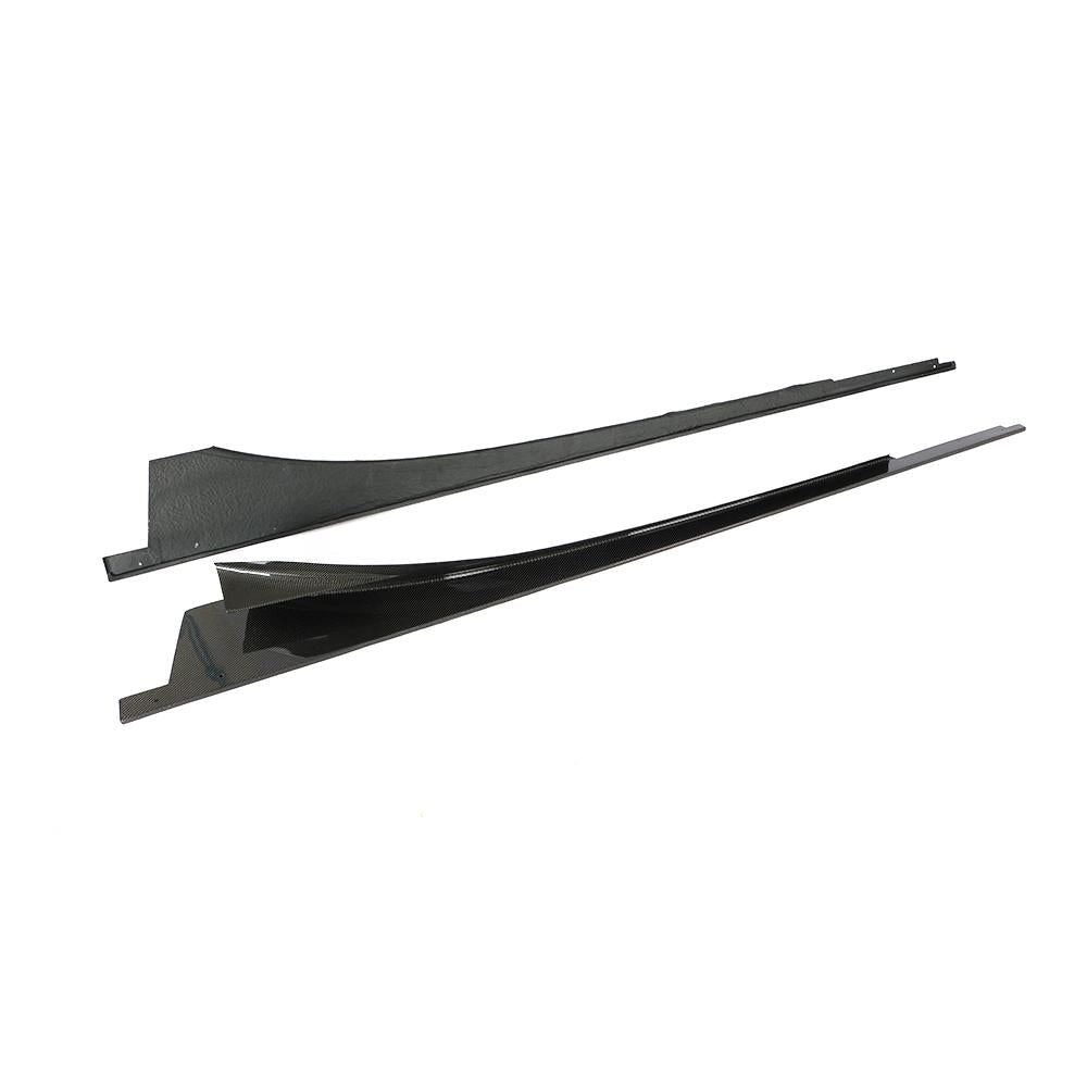 BMW I12 i8 Carbon Fiber Side Skirts – Signature style premium carbon fiber side skirt extensions with gloss finish.