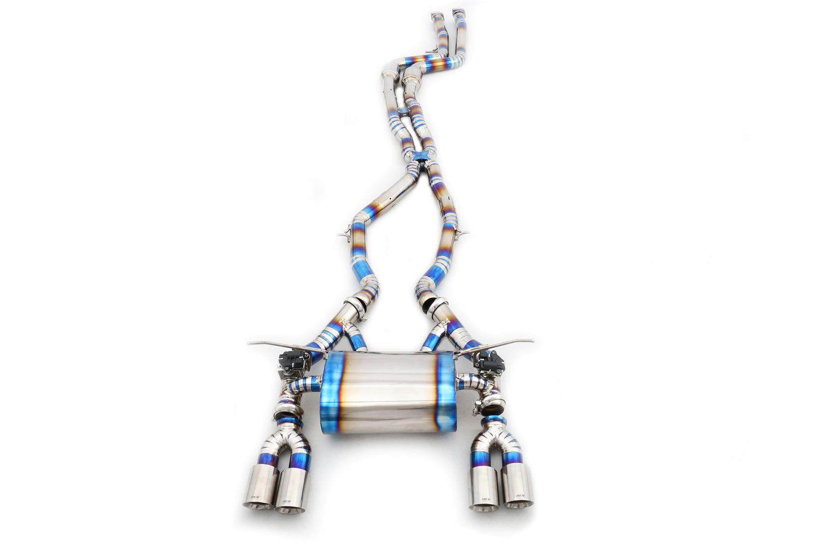 Bolt-on titanium valved catback exhaust installed on BMW F80 M3 sedan