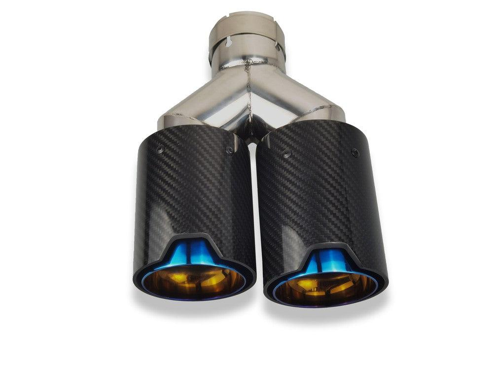 BMW MP style carbon fiber performance exhaust tip dual outlet