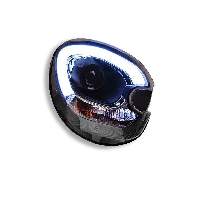 MINI Cooper R60 LED headlights front view installed on car