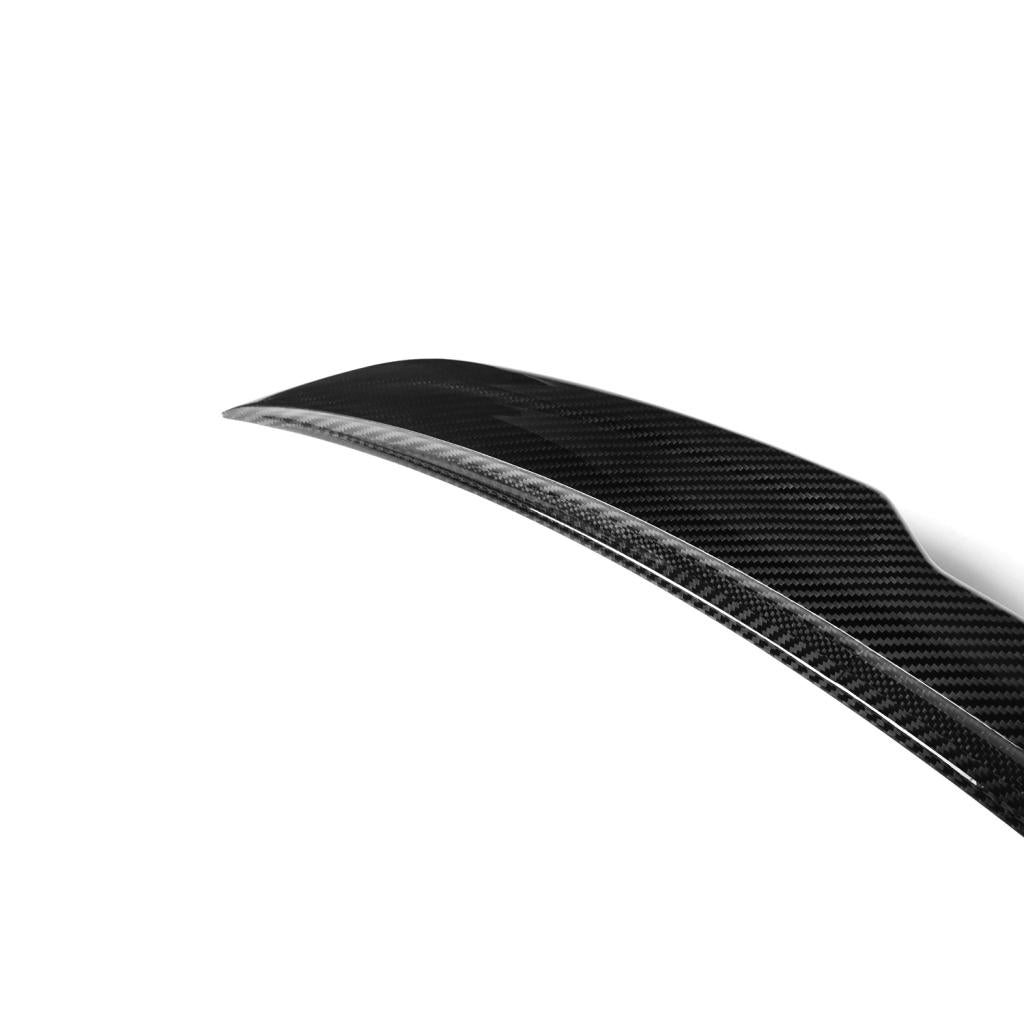Close-up of premium carbon fiber Mercedes-Benz CLS trunk spoiler