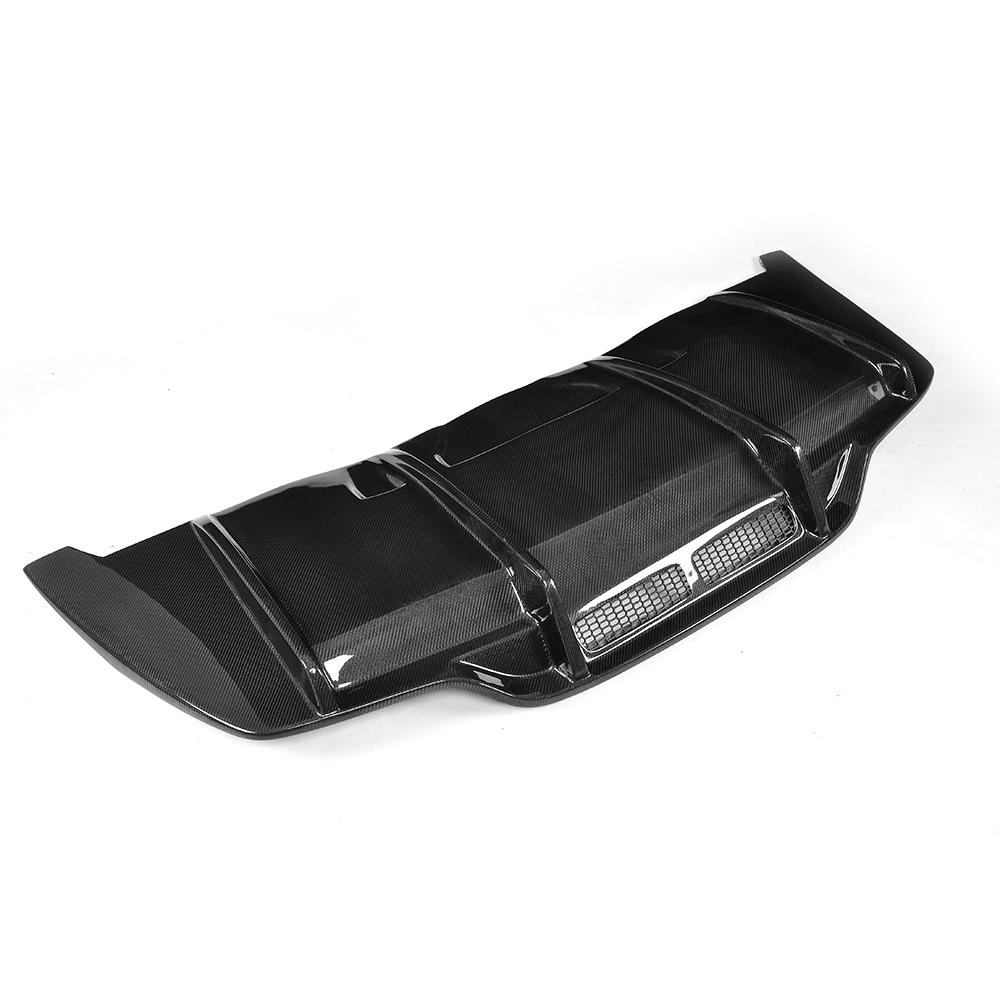 PSM Style Carbon Fiber Rear Diffuser installed on Mercedes-Benz W205 C63 AMG rear view